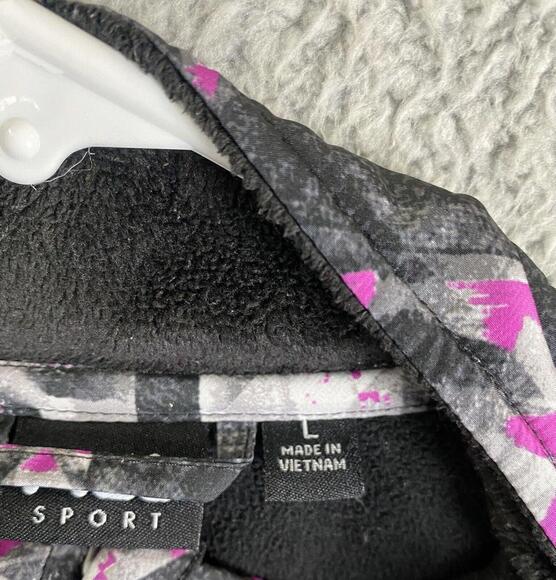 FILA Jacket Womens Large Black Pink Colorblock Full Zip Sweatshirt - Picture 7 of 12